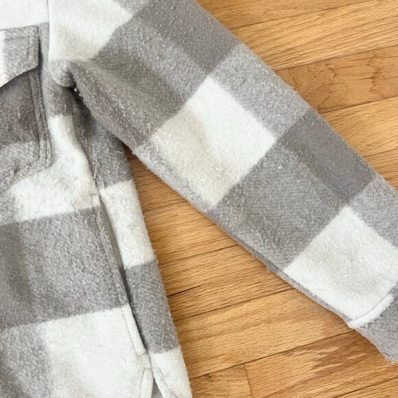 Abercrombie Tan Plaid Shacket XS Oversized Fit Coastal Cowgirl Jacket - Picture 4 of 11